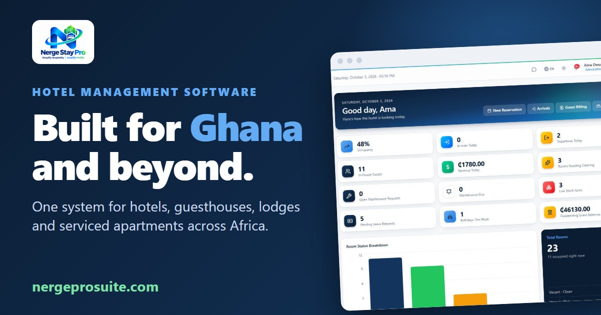 Hotel Management Software Built for Ghana & Beyond | Nerge Stay Pro